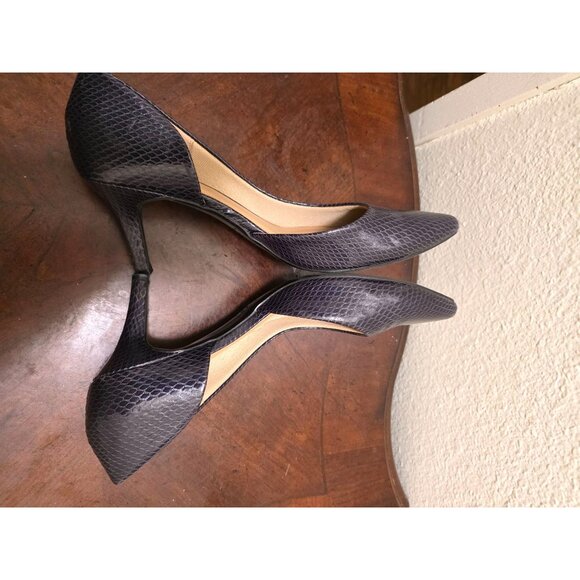 Abella True Comfort Women's Purple Snakeskin-Pattern Pointed-Toe D'Orsay Heels S - Picture 8 of 12